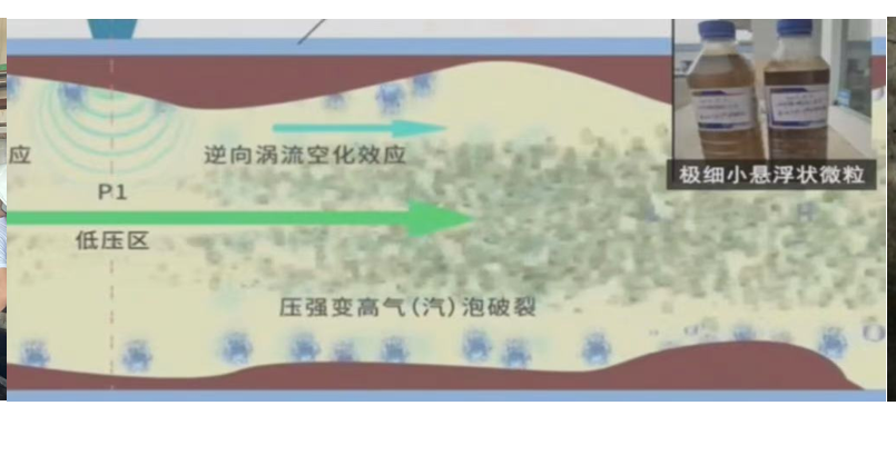 Vortex Cavitation Effect — Low Pressure Zone Formation and Bubble Collapse Impact